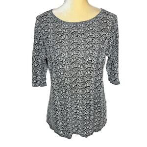 Eileen Fisher System Organic Linen Crepe Knit Pullover Top Size Medium